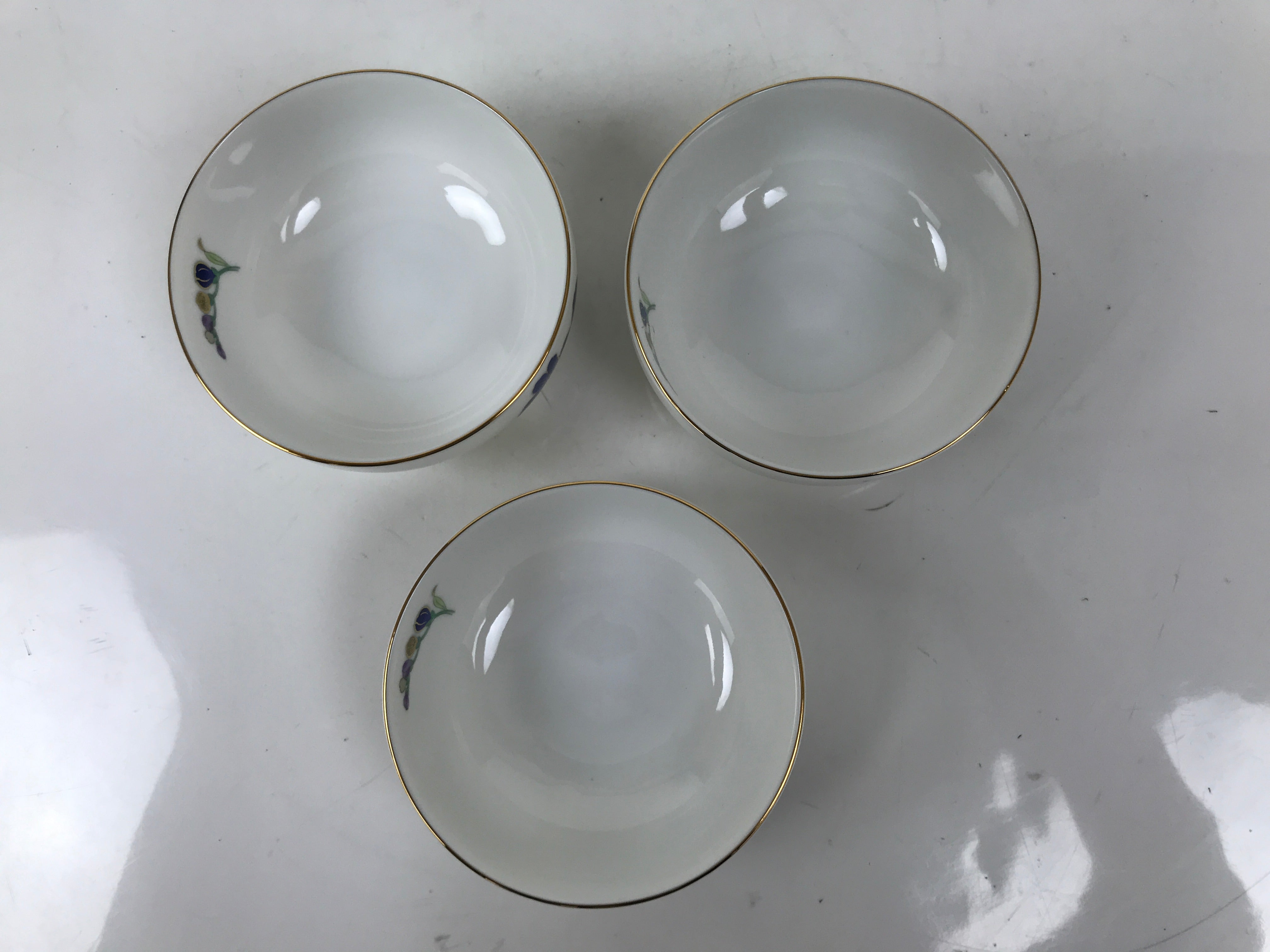 Japanese Arita Ware Porcelain Small Bowls 6pc Set Vtg Kozuke Blue Flower PX792