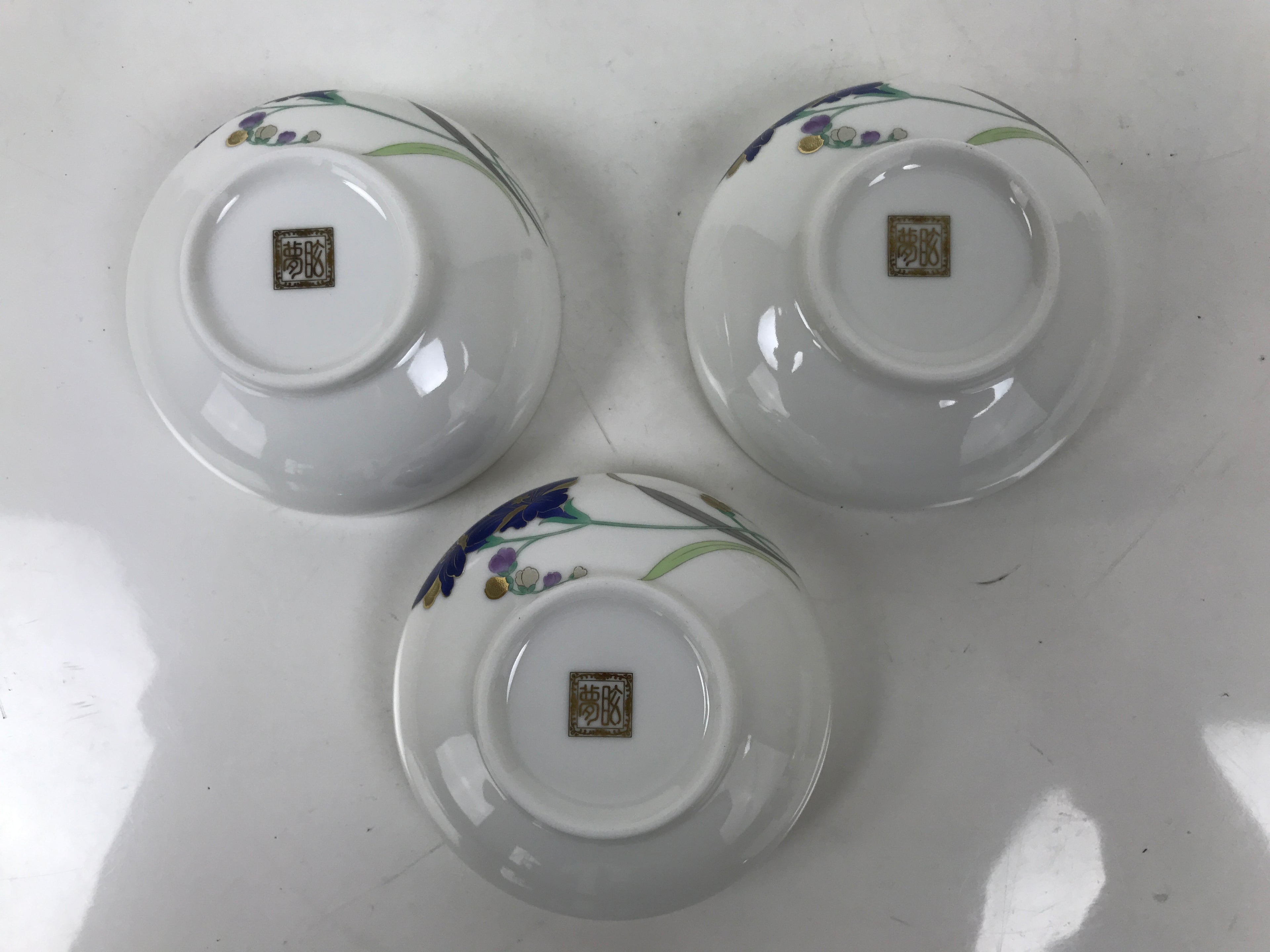 Japanese Arita Ware Porcelain Small Bowls 6pc Set Vtg Kozuke Blue Flower PX792