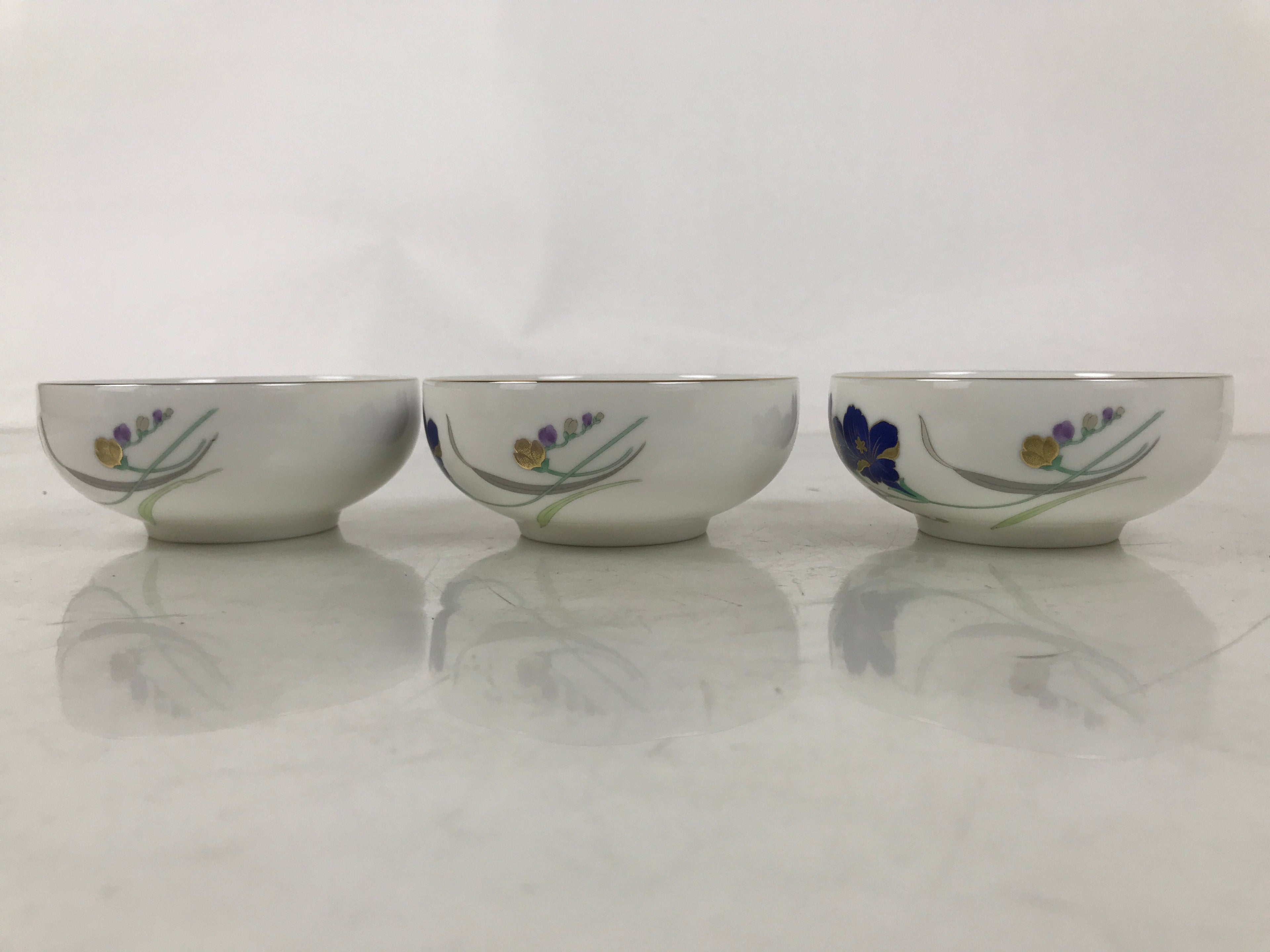 Japanese Arita Ware Porcelain Small Bowls 6pc Set Vtg Kozuke Blue Flower PX792