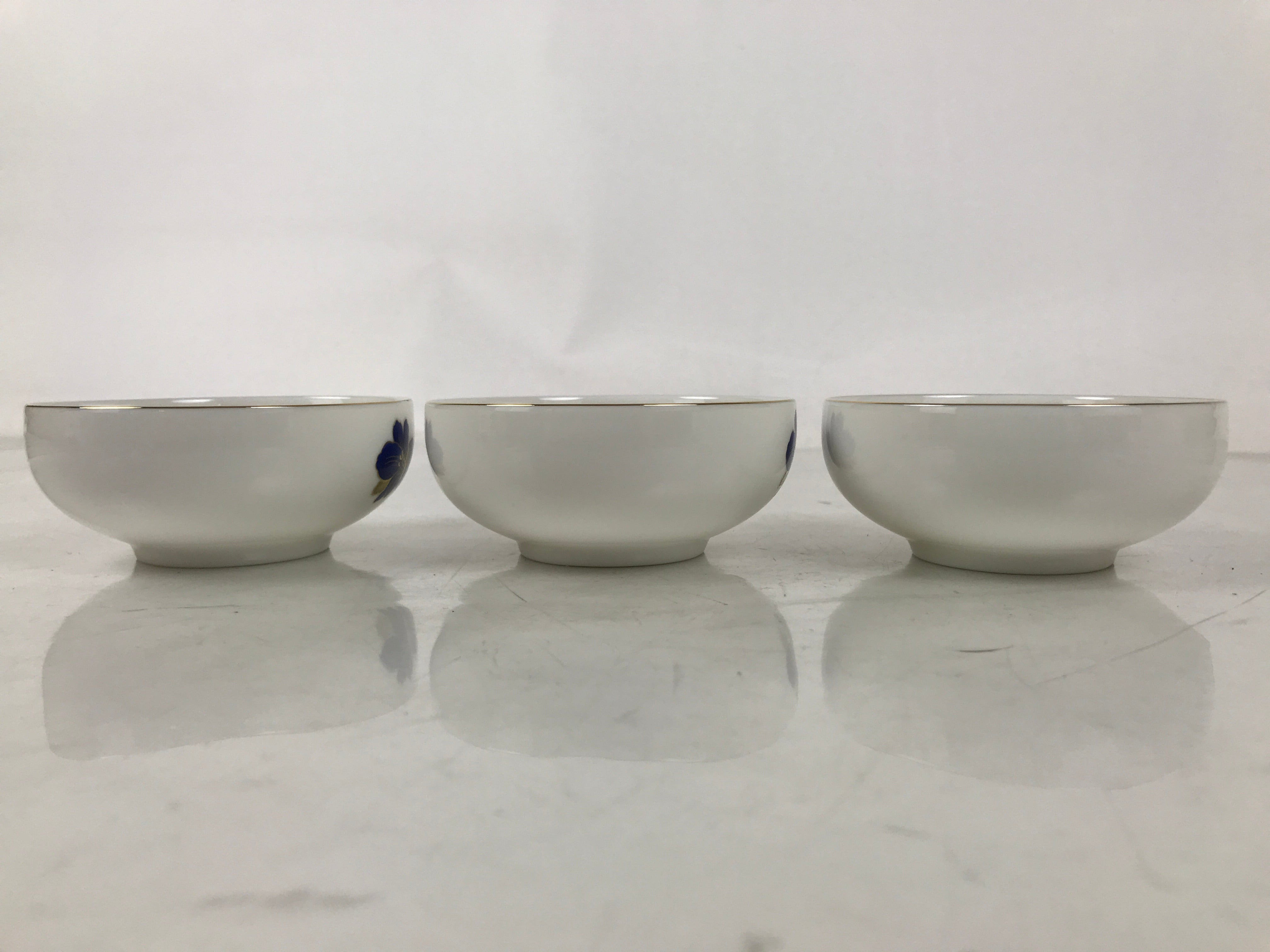 Japanese Arita Ware Porcelain Small Bowls 6pc Set Vtg Kozuke Blue Flower PX792