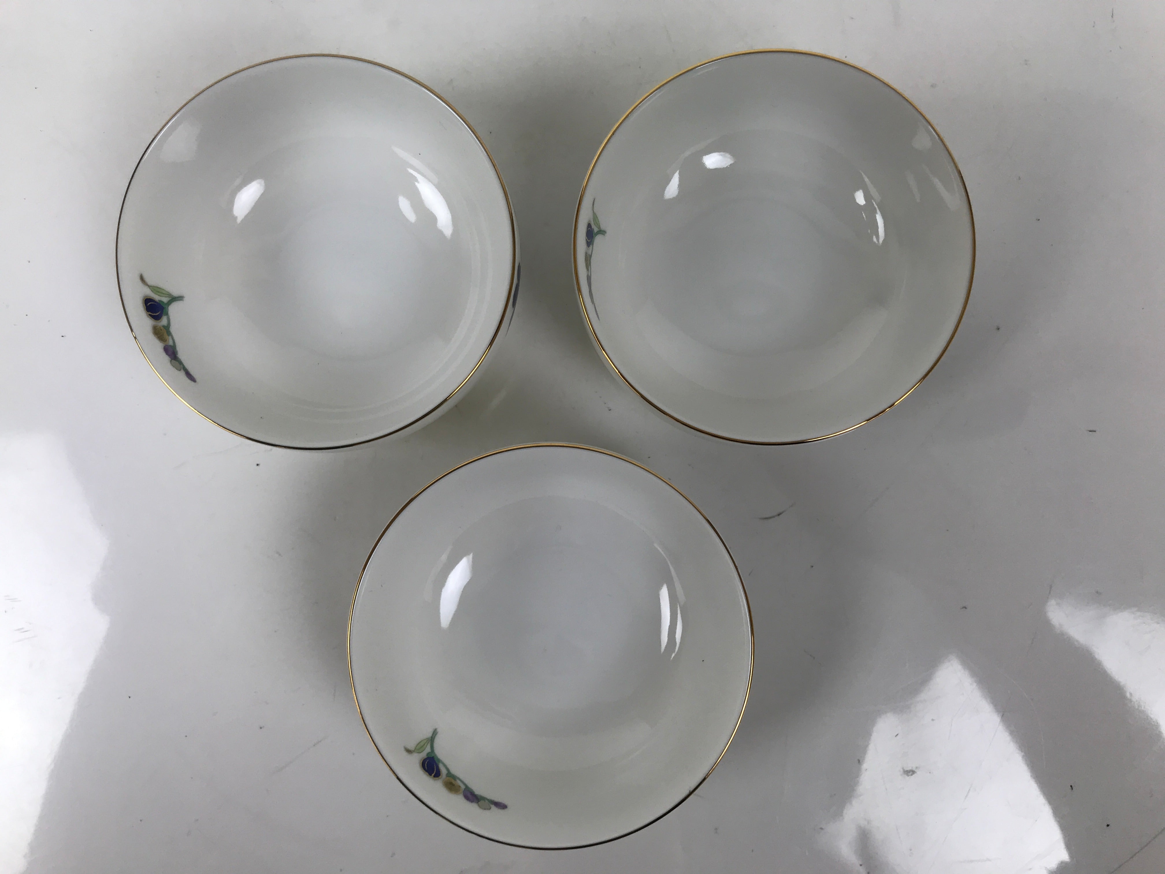 Japanese Arita Ware Porcelain Small Bowls 6pc Set Vtg Kozuke Blue Flower PX792