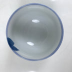 Japanese Arita Ware Porcelain Teacup Vtg Pink Iris Flower White Yunomi TC477