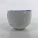 Japanese Arita Ware Porcelain Teacup Vtg Pink Iris Flower White Yunomi TC478