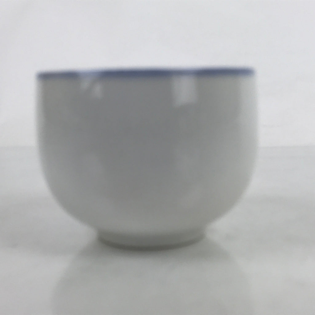 Japanese Arita Ware Porcelain Teacup Vtg Pink Iris Flower White Yunomi TC480