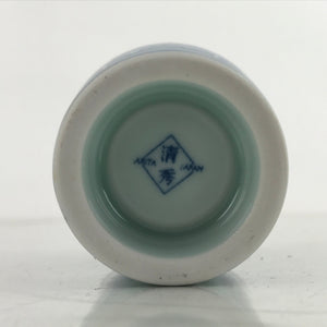 Japanese Arita Ware Porcelain Teacup Vtg Sometsuke Mountain Blue White TC510