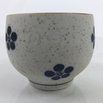 Japanese Arita Ware Porcelain Teacup Vtg White Blue Plum Blossom Yunomi TC466