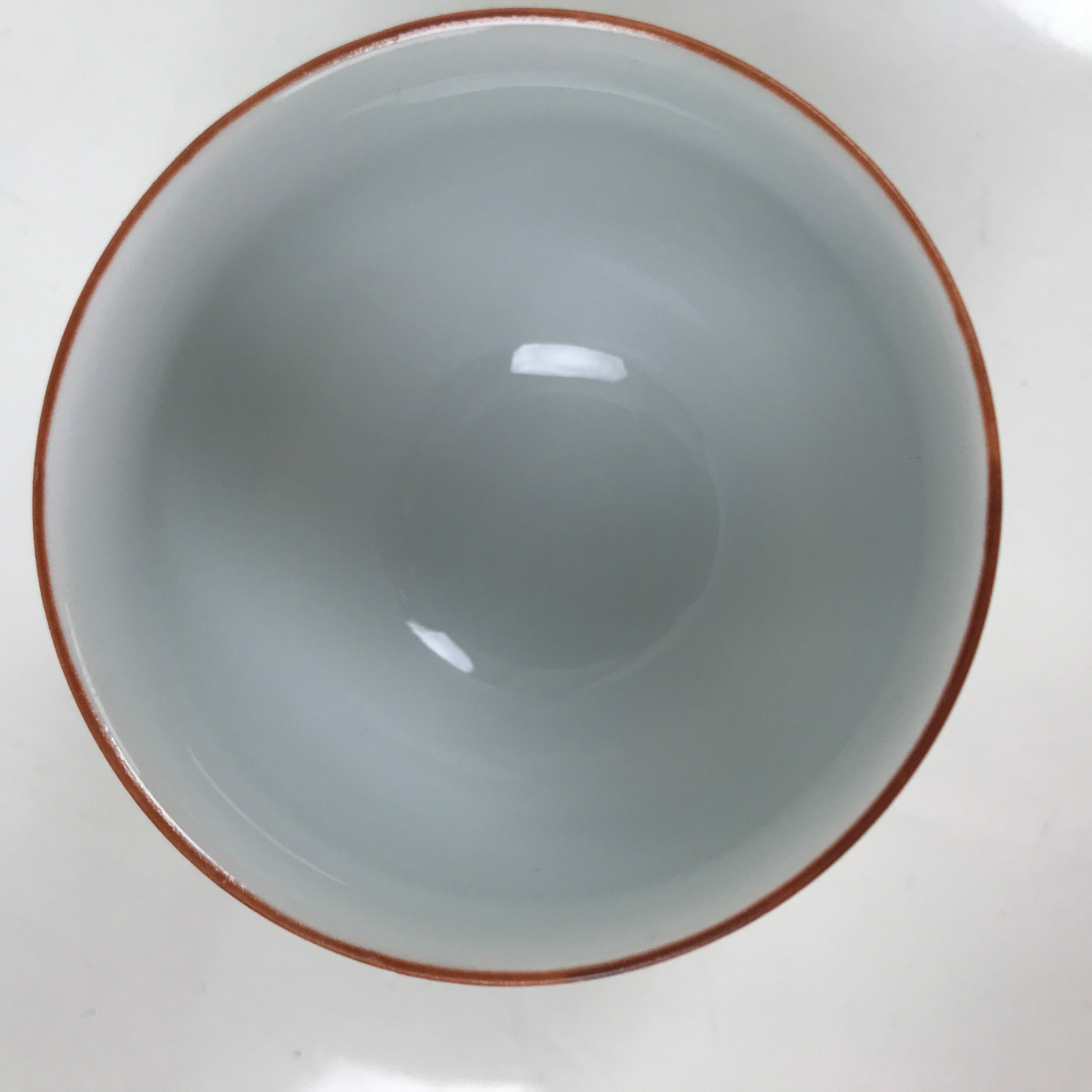 Japanese Arita Ware Porcelain Teacup Vtg White Blue Plum Blossom Yunomi TC468