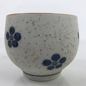 Japanese Arita Ware Porcelain Teacup Vtg White Blue Plum Blossom Yunomi TC469