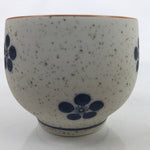 Japanese Arita Ware Porcelain Teacup Vtg White Blue Plum Blossom Yunomi TC470