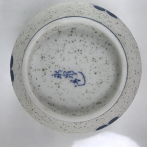 Japanese Arita Ware Porcelain Teacup Vtg White Blue Plum Blossom Yunomi TC470