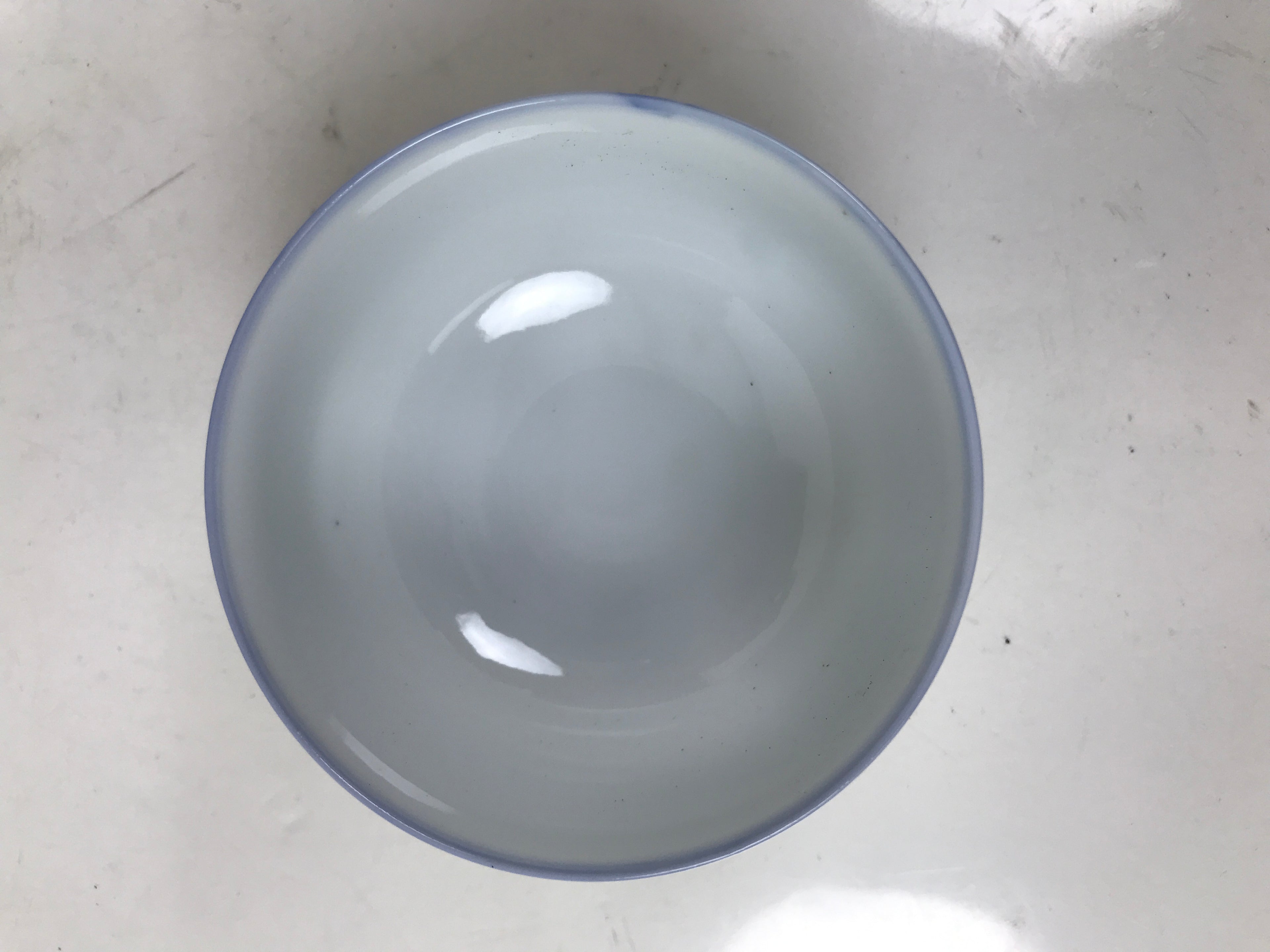 Japanese Arita Ware Porcelain Teacup Vtg Yunomi Floral White Blue Sencha TC595