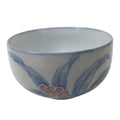 Japanese Arita Ware Porcelain Teacup Vtg Yunomi Floral White Blue Sencha TC595