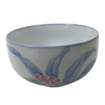 Japanese Arita Ware Porcelain Teacup Vtg Yunomi Floral White Blue Sencha TC595