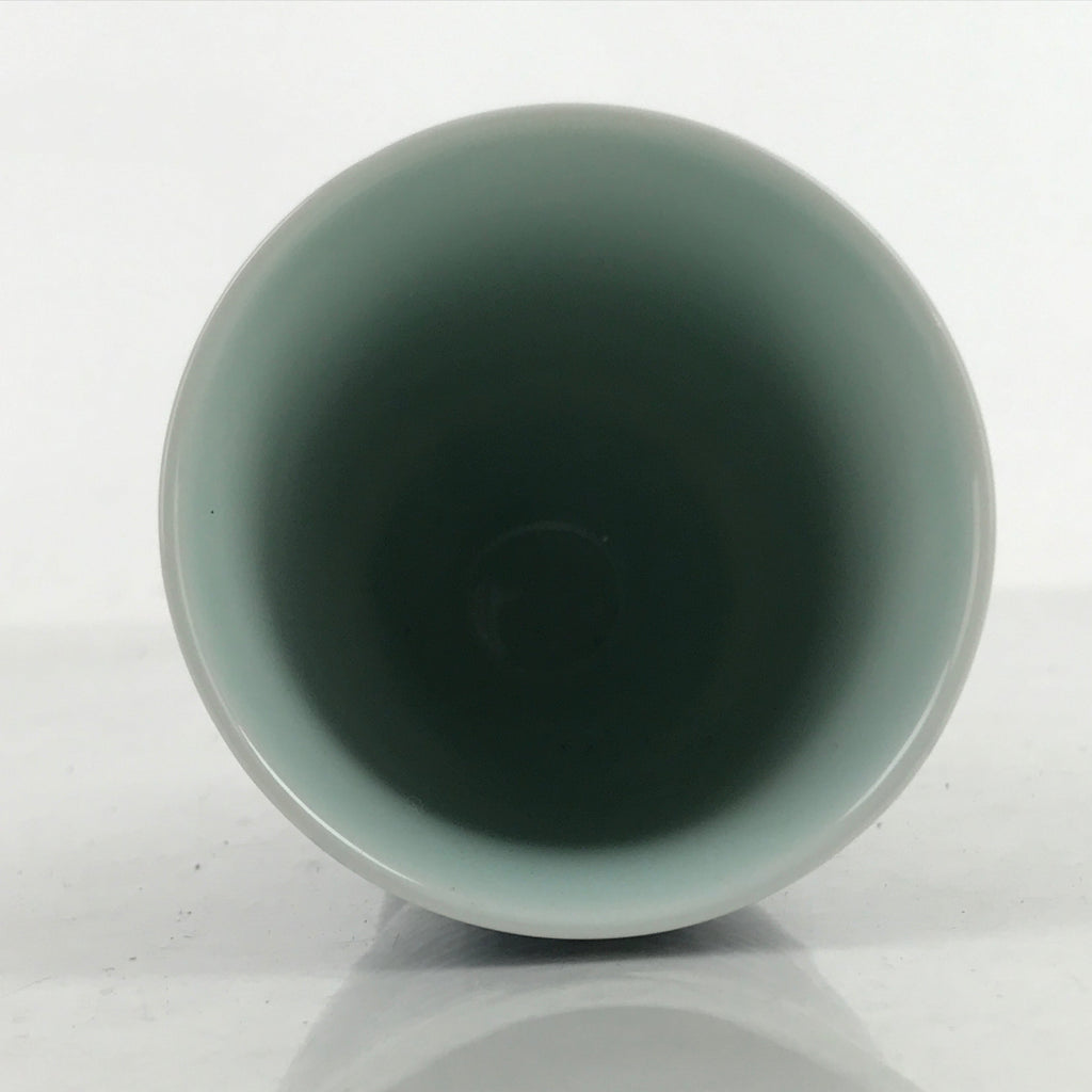 Japanese Arita Ware Porcelain Teacup Vtg Yunomi Sometsuke Blue White Leaf TC509