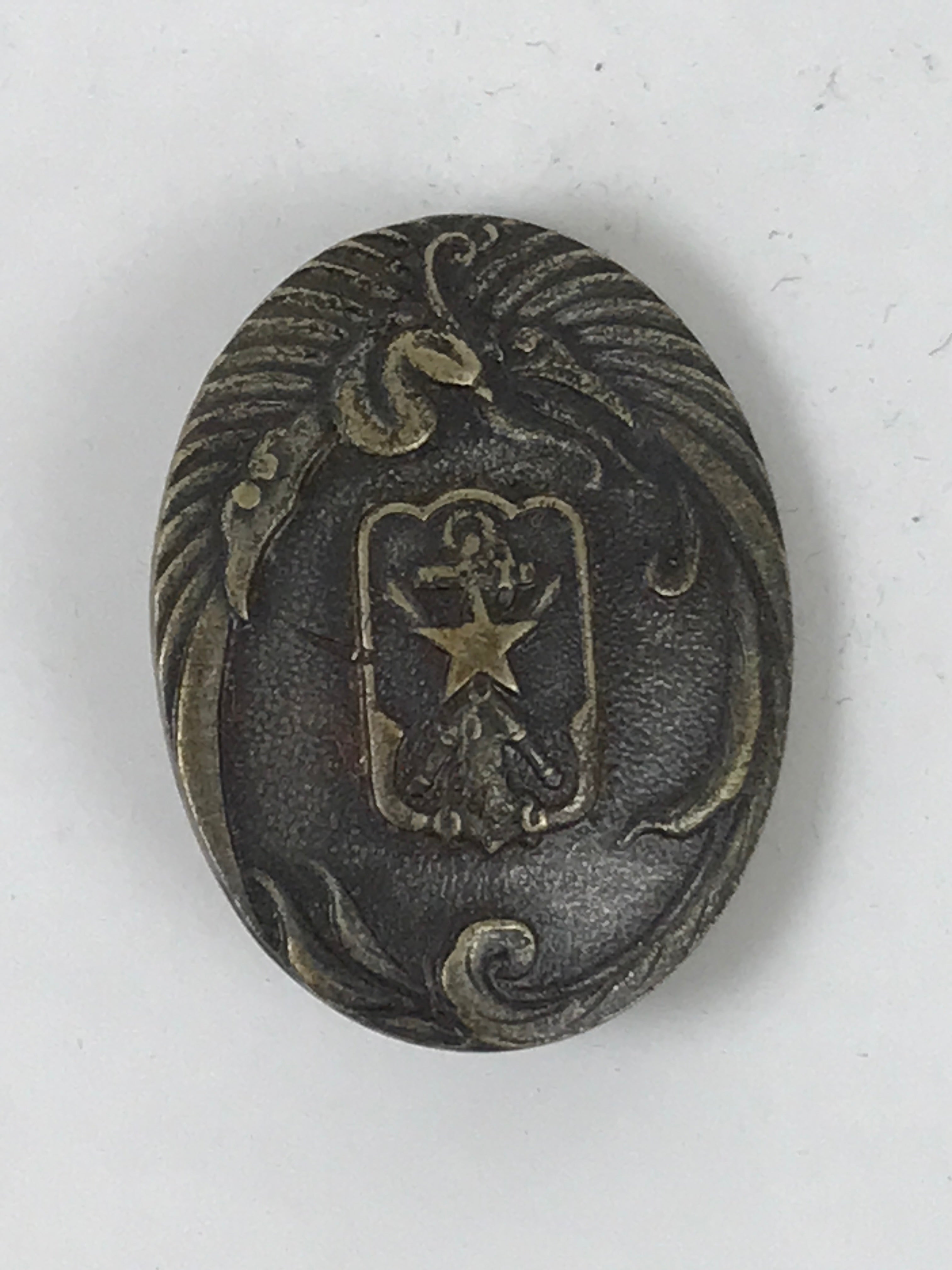 Japanese Army Post Service Society Metal Pin Badge Vtg Meritorious Service JK809