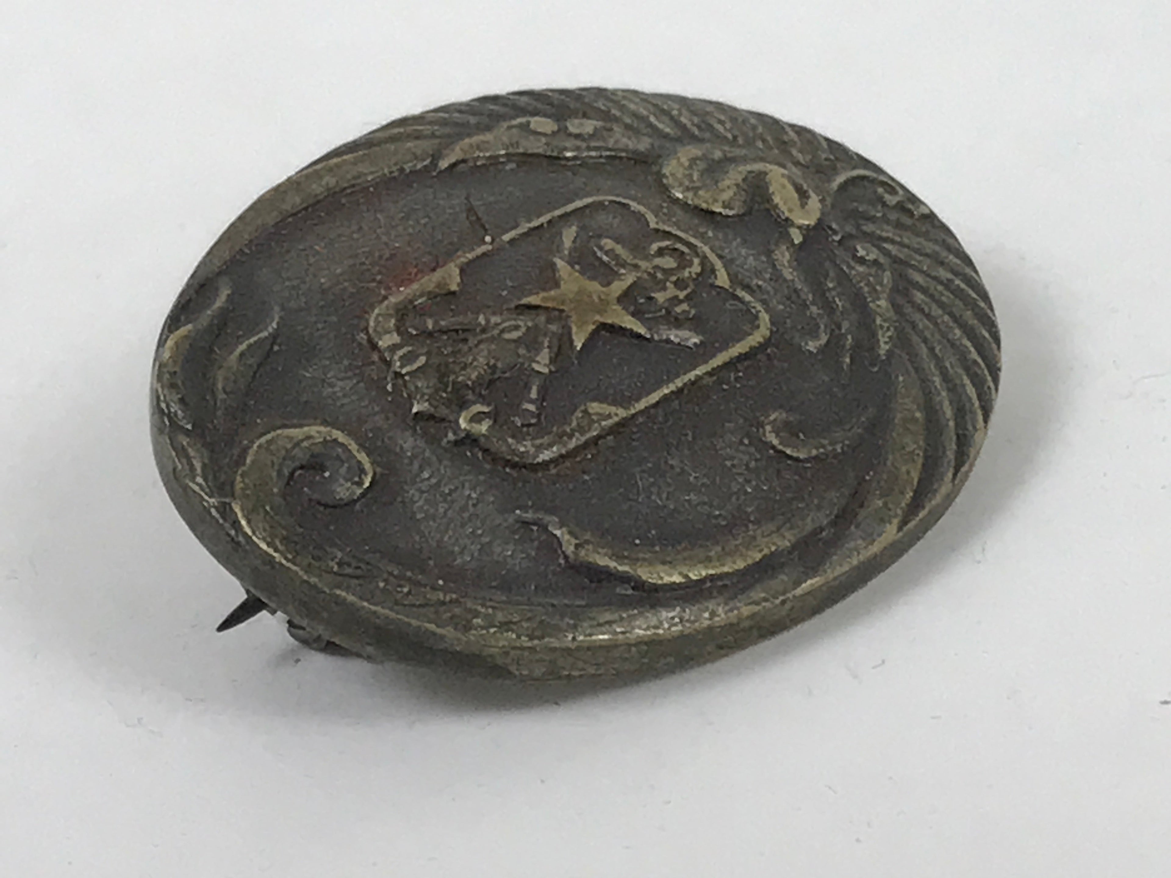 Japanese Army Post Service Society Metal Pin Badge Vtg Meritorious Service JK809