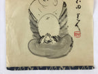 Japanese Art Calligraphy Reproduction Vtg Monk Smiling Zen Quote Kakejiku FL263