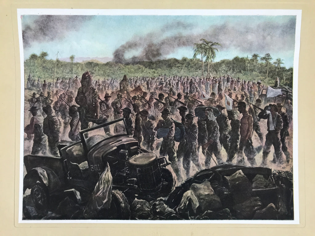 Japanese Art Print Reproduction Military Bataan Peninsula 1942 WWII War FL488