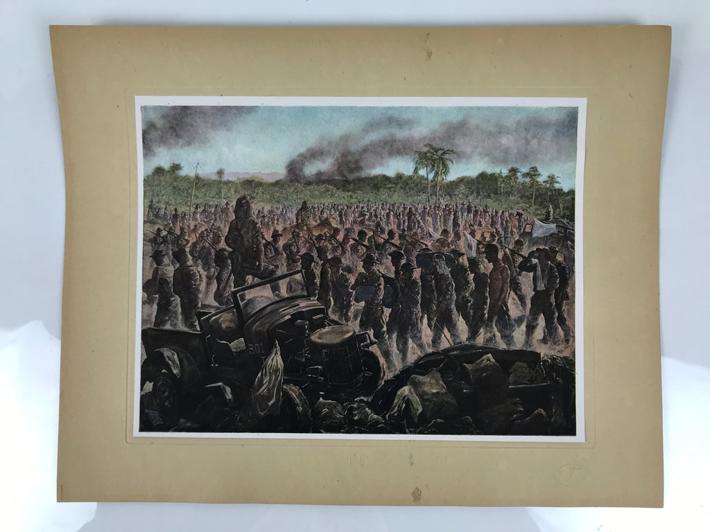 Japanese Art Print Reproduction Military Bataan Peninsula 1942 WWII War FL488