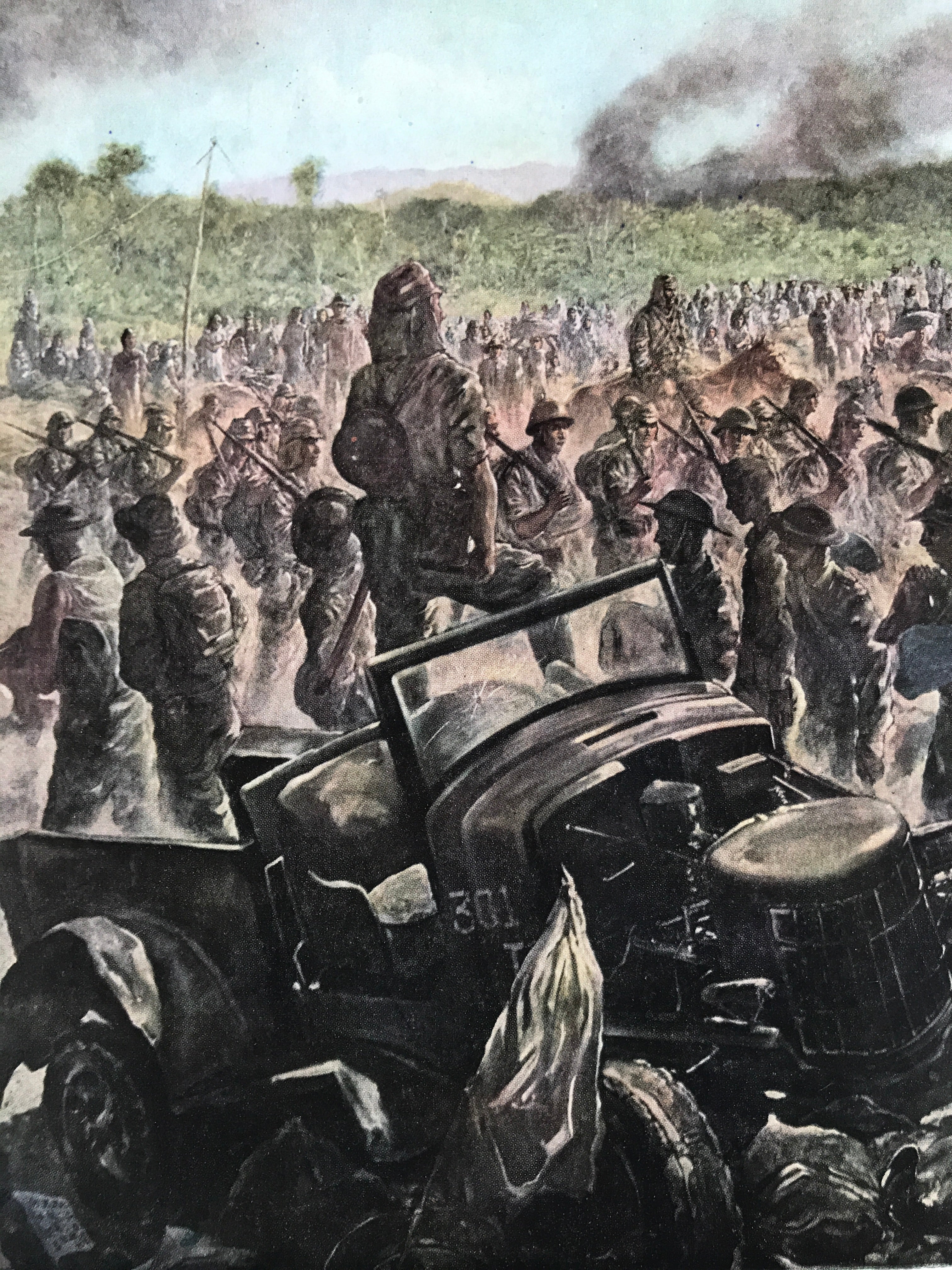 Japanese Art Print Reproduction Military Bataan Peninsula 1942 WWII War FL488