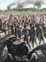 Japanese Art Print Reproduction Military Bataan Peninsula 1942 WWII War FL488