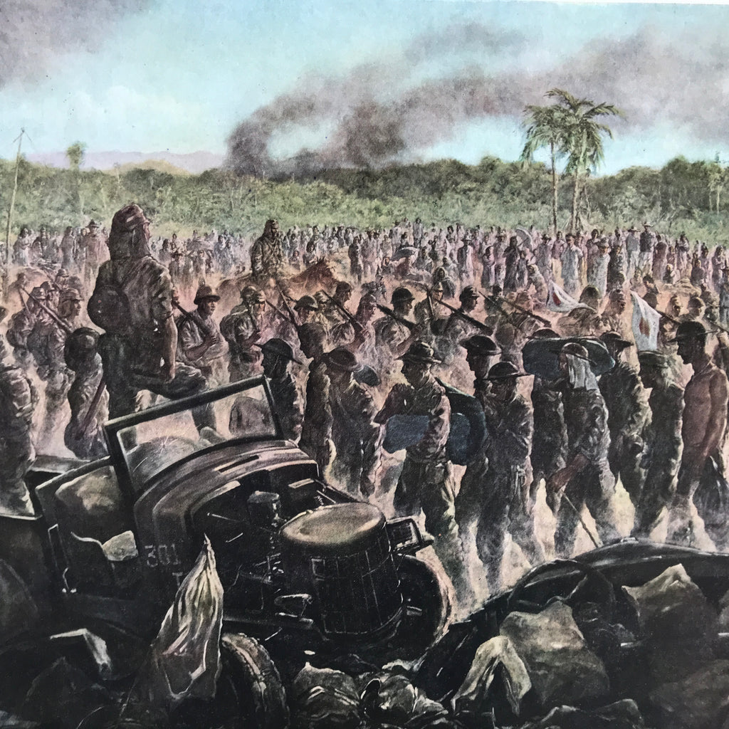 Japanese Art Print Reproduction Military Bataan Peninsula 1942 WWII War FL488