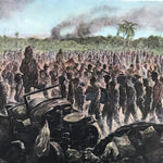 Japanese Art Print Reproduction Military Bataan Peninsula 1942 WWII War FL488