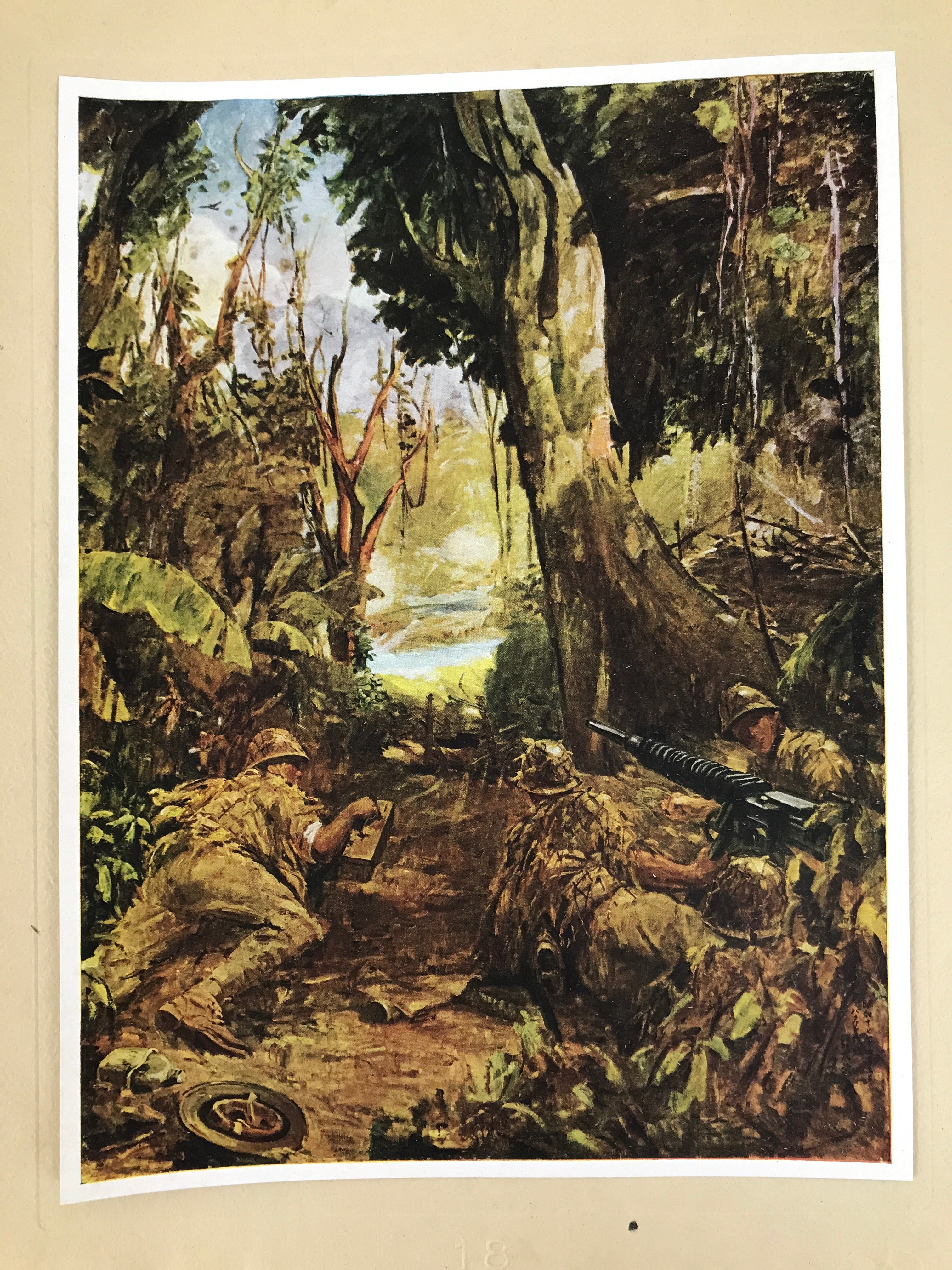 Japanese Art Print Reproduction Military Battle Bataan Jungle WWII War FL487