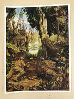 Japanese Art Print Reproduction Military Battle Bataan Jungle WWII War FL487