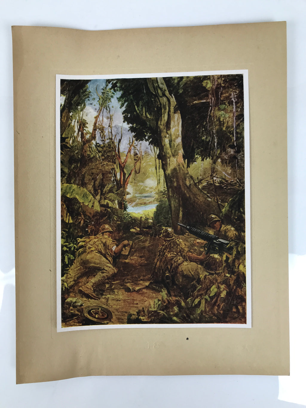 Japanese Art Print Reproduction Military Battle Bataan Jungle WWII War FL487