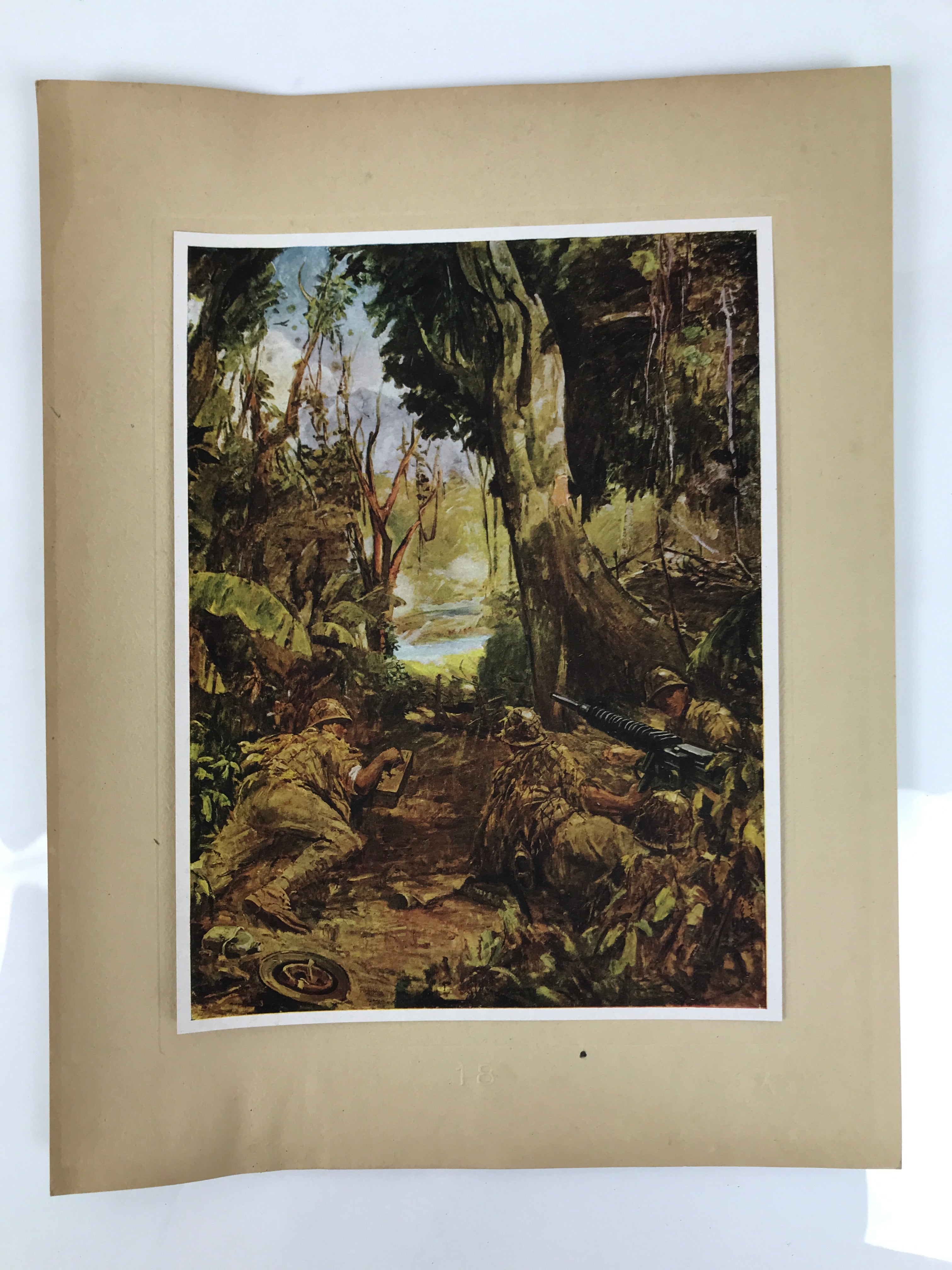 Japanese Art Print Reproduction Military Battle Bataan Jungle WWII War FL487
