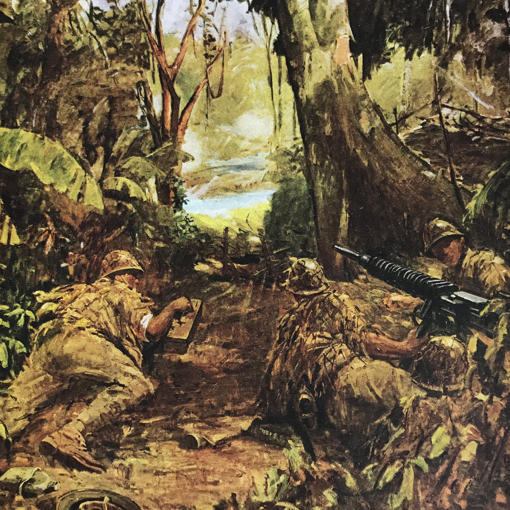 Japanese Art Print Reproduction Military Battle Bataan Jungle WWII War FL487