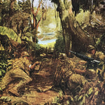 Japanese Art Print Reproduction Military Battle Bataan Jungle WWII War FL487