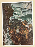 Japanese Art Print Reproduction Military Battle Borneo WWII Pacific War FL471