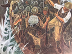 Japanese Art Print Reproduction Military Battle Borneo WWII Pacific War FL471