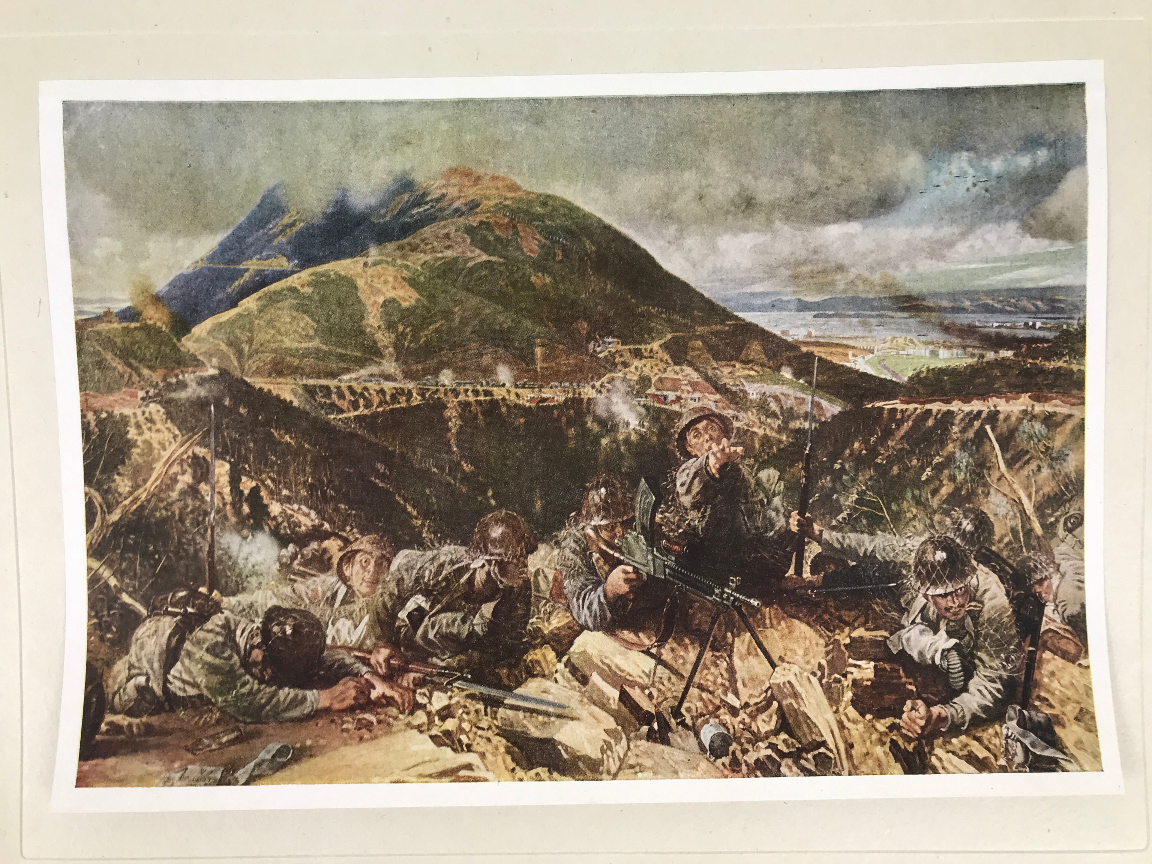 Japanese Art Print Reproduction Military Battle Hong Kong WWII Pacific War FL473