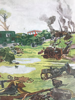 Japanese Art Print Reproduction Military Battle Kalijati Bombing WWII War FL485