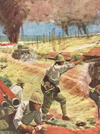 Japanese Art Print Reproduction Military Battle Yenangyaung Oilfield WWII FL489