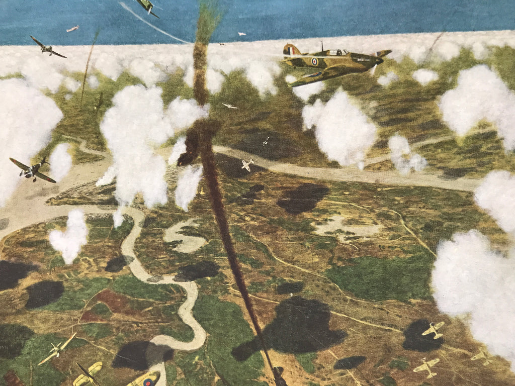 Japanese Art Print Reproduction Military Burma Rangoon Bombing WWII War FL474