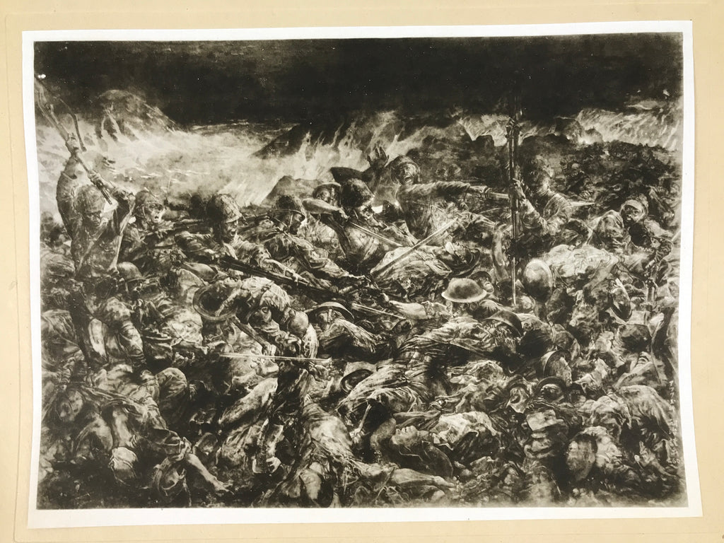 Japanese Art Print Reproduction Military Drawing Battle Attu WWII Pacific FL469