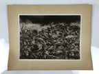 Japanese Art Print Reproduction Military Drawing Battle Attu WWII Pacific FL469
