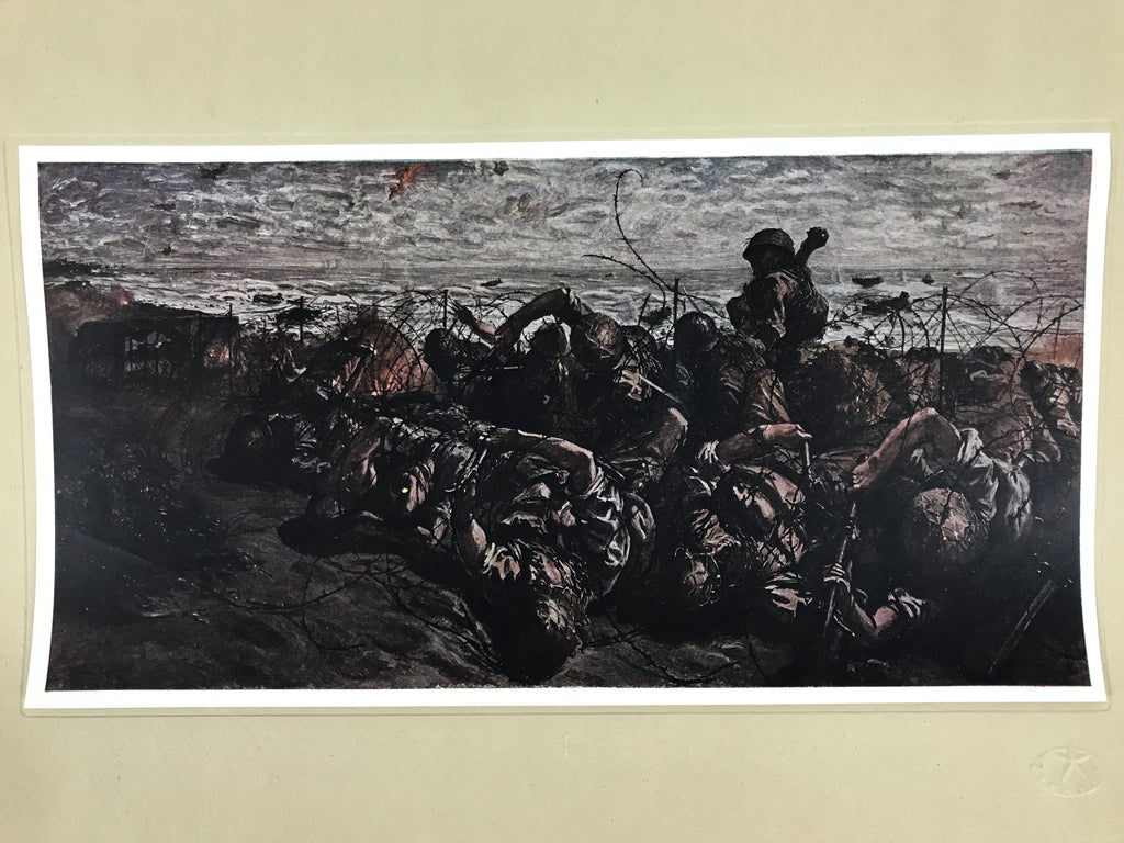 Japanese Art Print Reproduction Military Drawing Kota Bharu WWII Pacific FL470