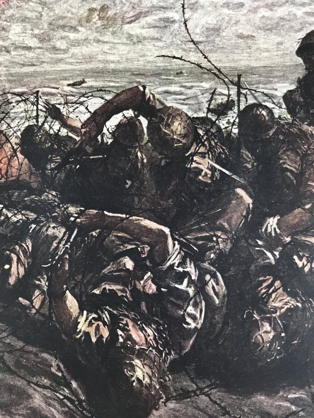 Japanese Art Print Reproduction Military Drawing Kota Bharu WWII Pacific FL470