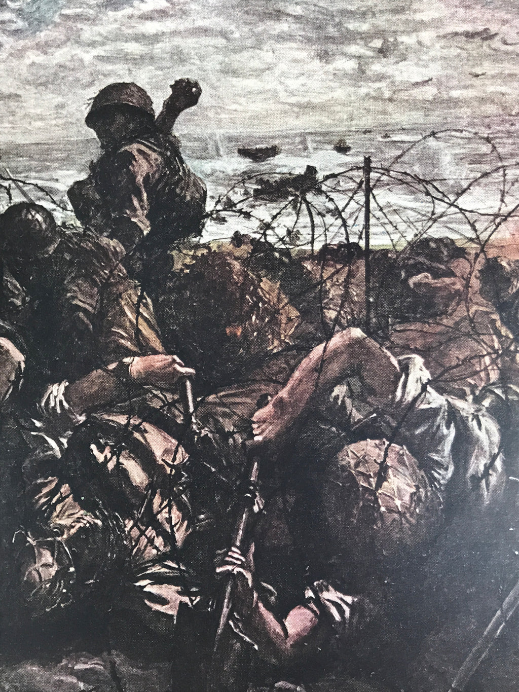 Japanese Art Print Reproduction Military Drawing Kota Bharu WWII Pacific FL470