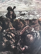 Japanese Art Print Reproduction Military Drawing Kota Bharu WWII Pacific FL470