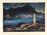 Japanese Art Print Reproduction Military Hong Kong Attack WWII Pacific War FL475