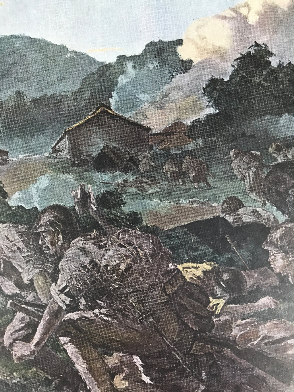 Japanese Art Print Reproduction Military Malayan Campaign WWII Pacific War FL478