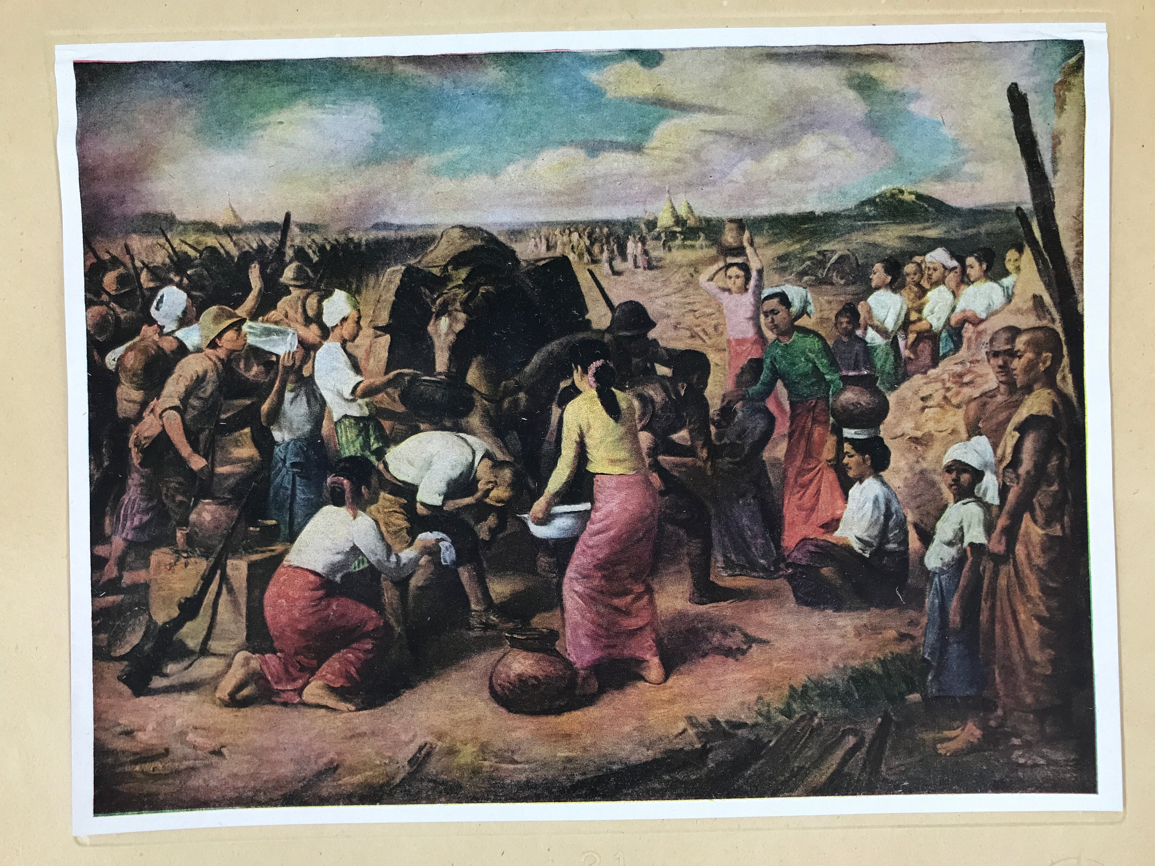 Japanese Art Print Reproduction Military Mandalay Entry Burmese WWII War FL490