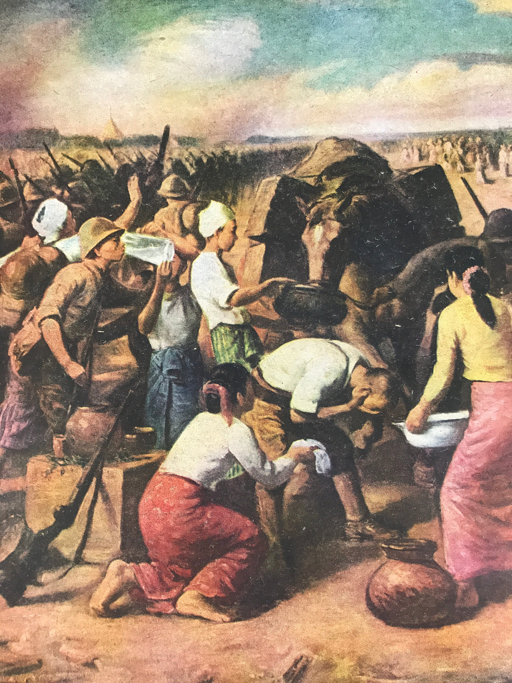Japanese Art Print Reproduction Military Mandalay Entry Burmese WWII War FL490