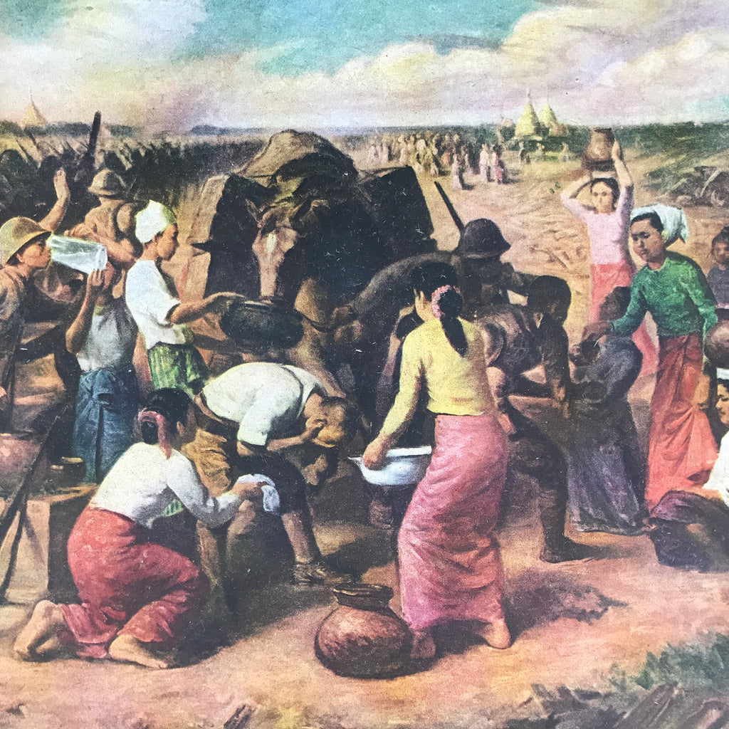 Japanese Art Print Reproduction Military Mandalay Entry Burmese WWII War FL490